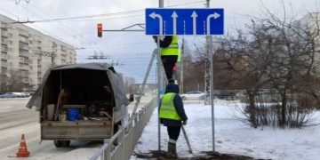 В Заволжском районе Ульяновска обновили дорожные знаки на ключевом перекрёстке