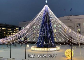 С 17 декабря в Ульяновске началось ежевечернее освещение центральной новогодней ёлки