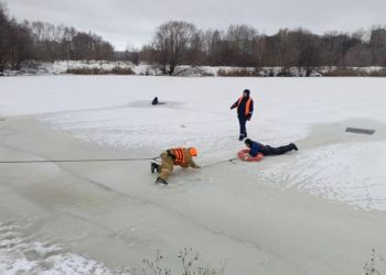 Ульяновские спасатели отработали тактику спасения провалившихся под лёд