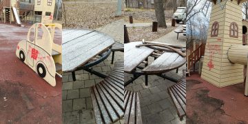 Ульяновские власти бросили силы на восстановление изуродованного вандалами сквера