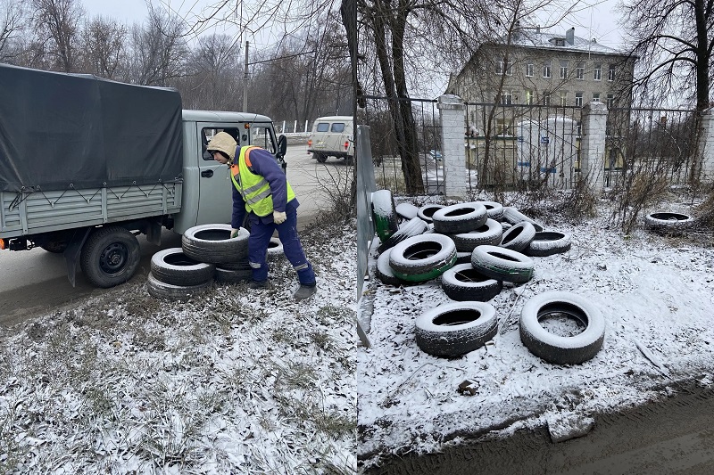 В Ленинском районе Ульяновска установили спецконтейнеры для утилизации старых шин