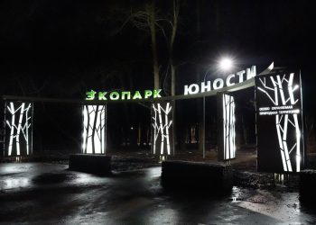 В ульяновском парке «Юности» подсветили входную группу