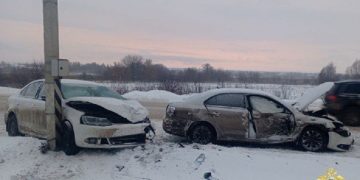 Две «Джетты» жёстко встретились на трассе «Казань – Буинск — Ульяновск»