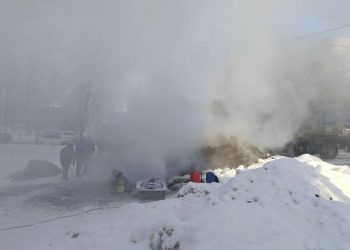 После порыва теплосети в центре Ульяновска образовался новый провал грунта