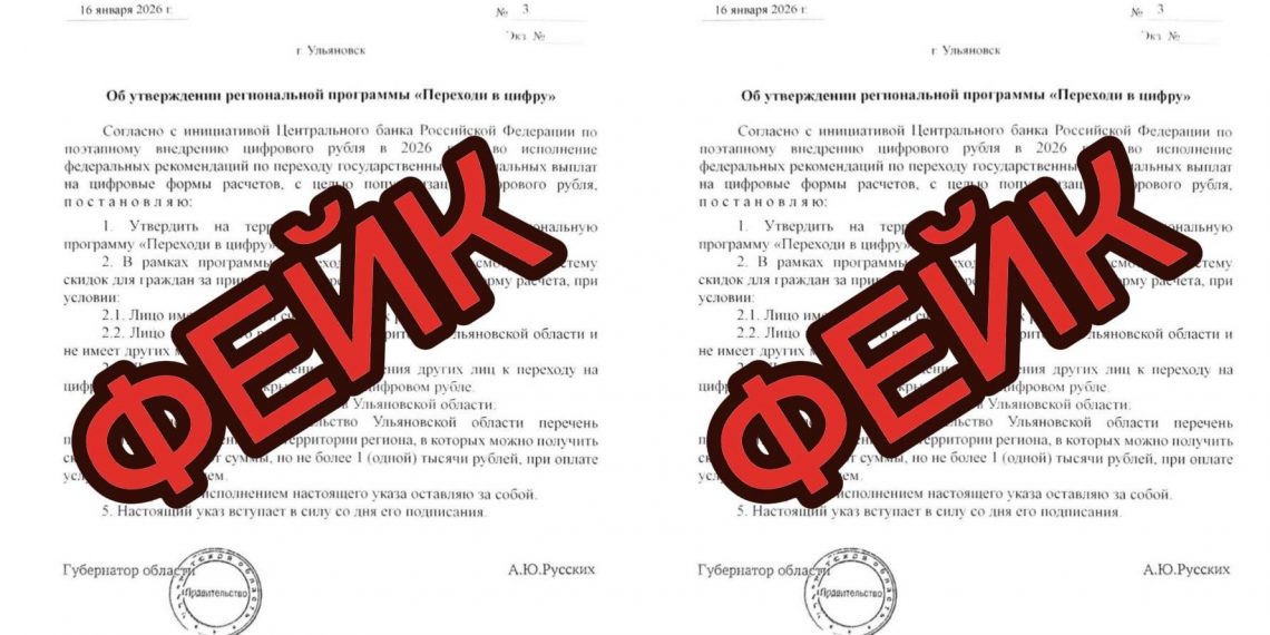 Минфин Ульяновской области опроверг фейк о цифровом рубле
