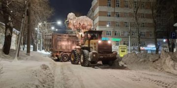 Ночью в Ульяновске чистили дороги частного сектора