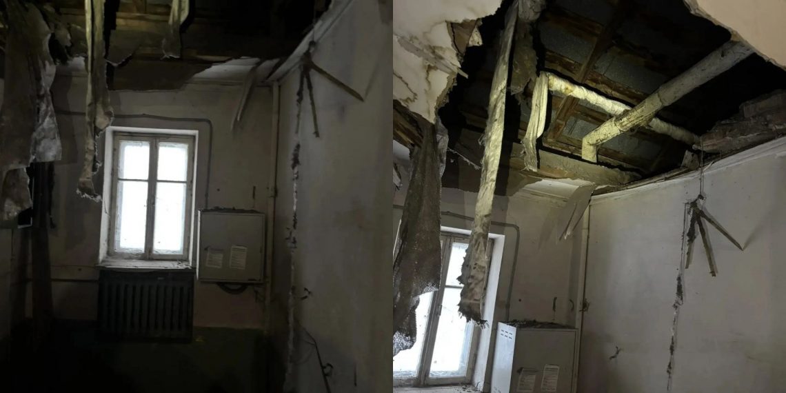 В Ульяновске начали разбирать завалы после обрушения потолка в аварийном доме