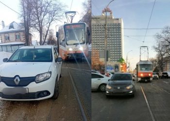 Трамваи в центре Ульяновска меняют маршрут из-за ДТП и неудачной парковки