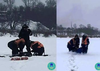 Ульяновские спасатели эвакуировали мужчину с признаками инсульта со льда Свияги