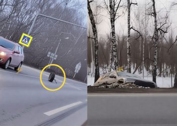 На оживлённой трассе близ Новоульяновска у «Хавала» оторвало колесо