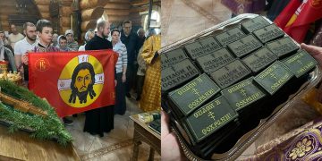 Для ульяновских бойцов СВО освятили знамена Спаса Нерукотворного