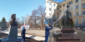 В Ульяновске приступили к весенней очистке памятников