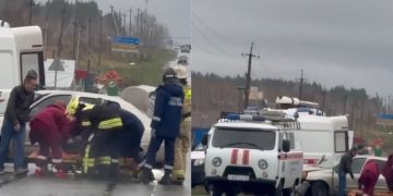 Mazda 3 и Renault Simbol лоб в лоб столкнулись на трассе «Мирный — Архангельское»