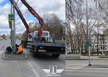 В Ульяновске восстановили пострадавший в ДТП светофор на Пушкарёва