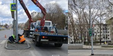 В Ульяновске восстановили пострадавший в ДТП светофор на Пушкарёва