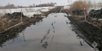 В Цильнинском районе затопило мост через Бугурну
