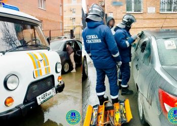 Ульяновские спасатели вызволили двухлетнего мальчика из заблокированной машины