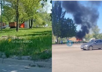 КамАЗ-дворник потушил КамАЗ-самосвал в Ульяновске