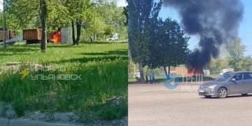 КамАЗ-дворник потушил КамАЗ-самосвал в Ульяновске