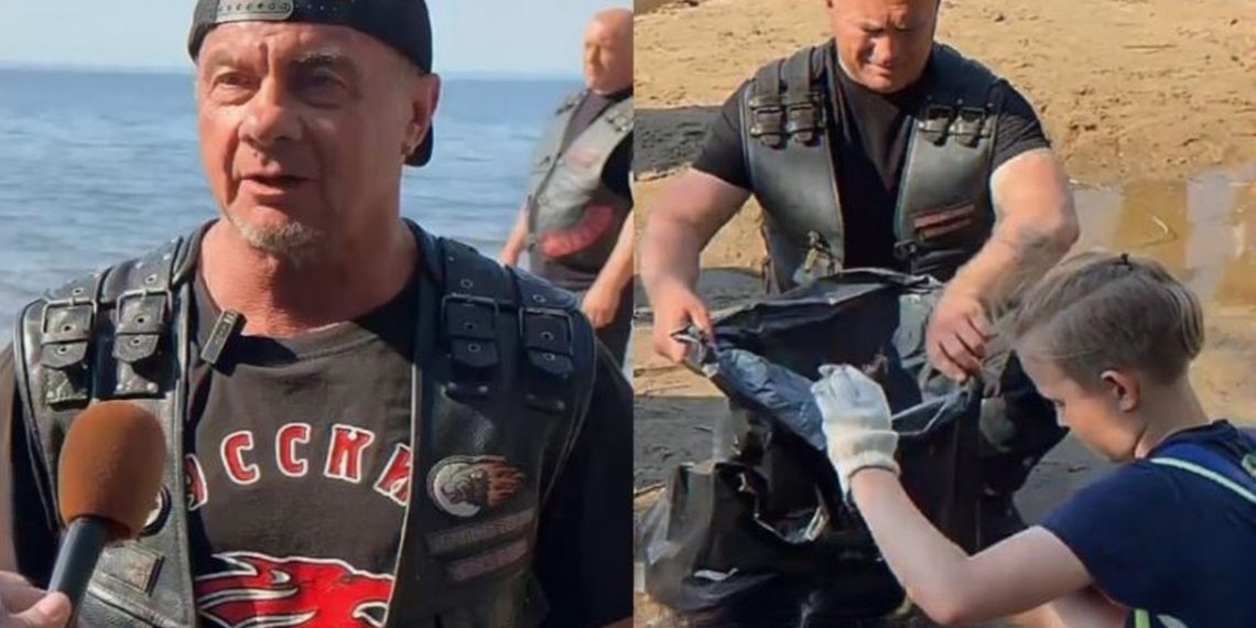 «Ночные Волки» и «Молодая Гвардия» прибрались на берегу Волги в Ульяновске
