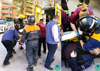 Скутер столкнулся с маршруткой на проспекте Врача Сурова в Ульяновске