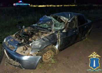 В Старомайнском районе «Приора» улетела в кювет: серьёзно пострадала пассажирка