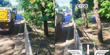 Деревья в Ульяновске обрезают для видимости дорожных знаков