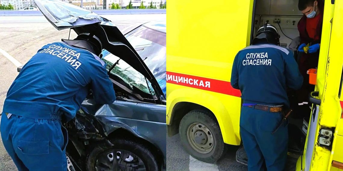 Легковушка влетела в ограждение на Минаевском мосту в Ульяновске