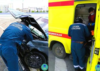 Легковушка влетела в ограждение на Минаевском мосту в Ульяновске