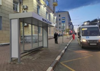 В центре Ульяновска появилась современная остановка у гостиницы «Волга»