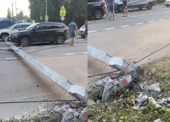 Ульяновец на «десятке» снёс опору освещения и оплатит ущерб городу