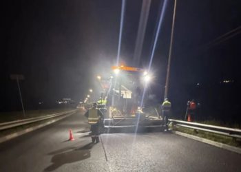 В Ульяновске за ночь уложили 250 тонн асфальта у Императорского моста